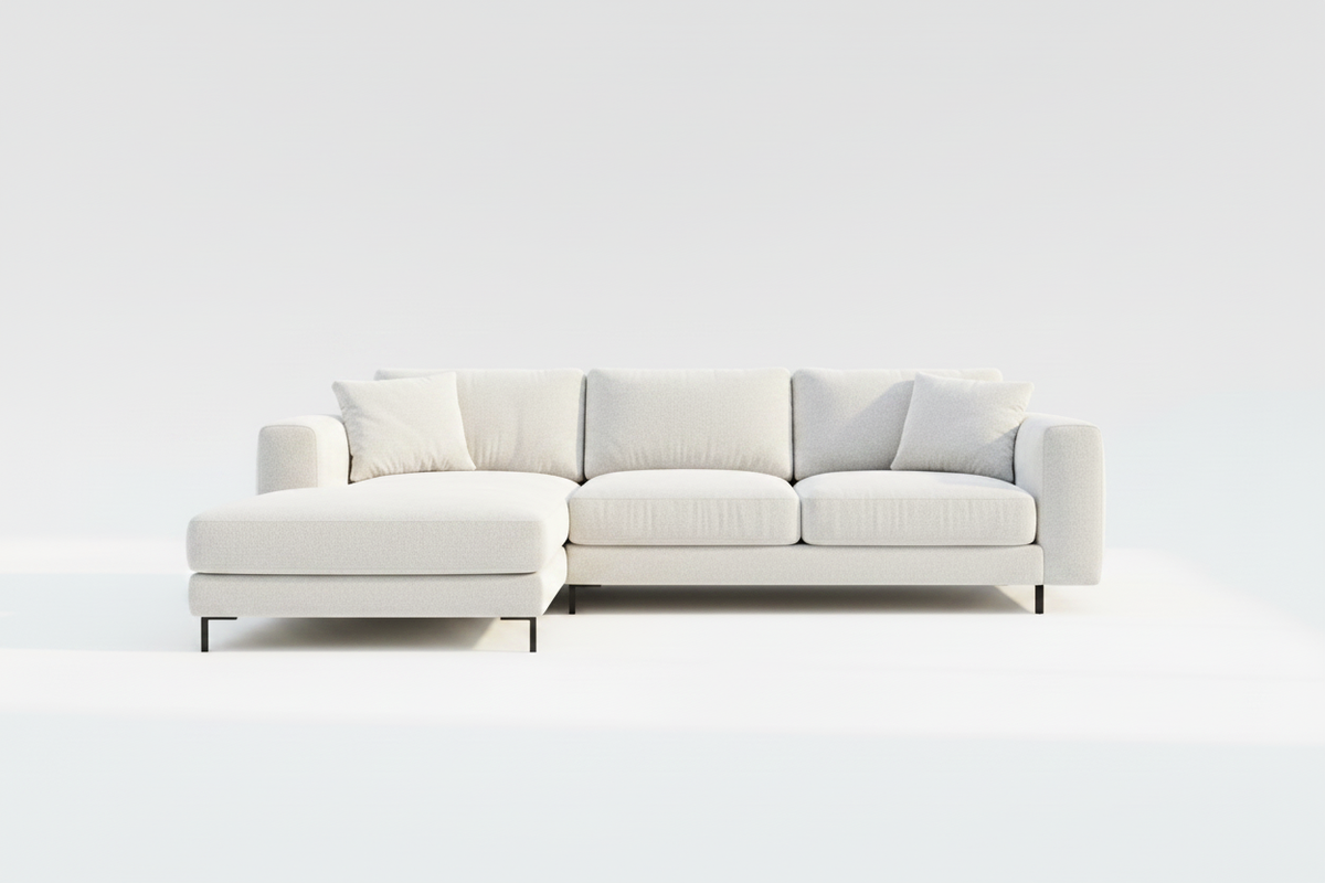 TRENZY Boucle Sectional Sofa — White - Sofa by Trenzy Spaces - view 1