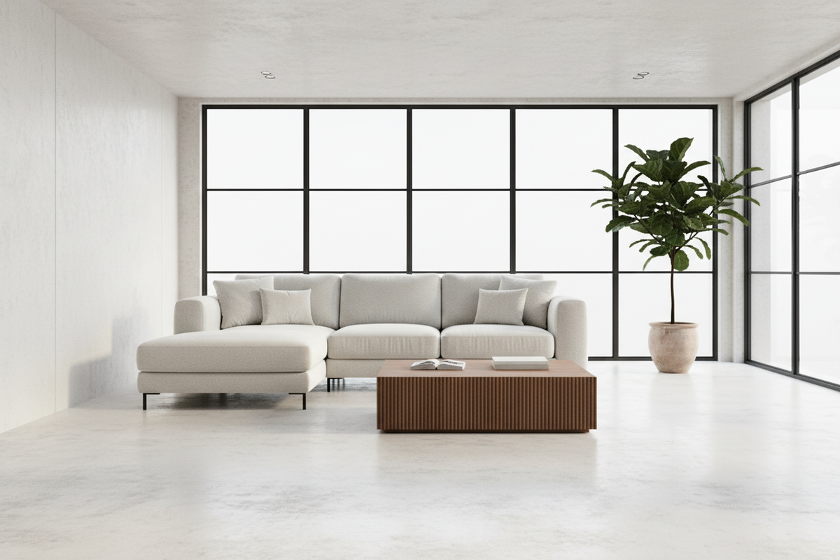 TRENZY Boucle Sectional Sofa — White - Sofa by Trenzy Spaces - view 2