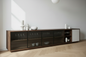 TRENZY BLOCK Sideboard Credenza — Walnut finish, full view