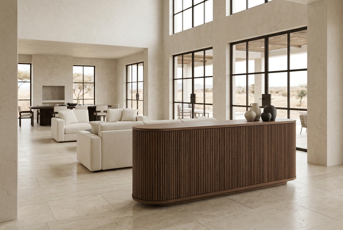 Walnut-colour sideboard lifestyle view