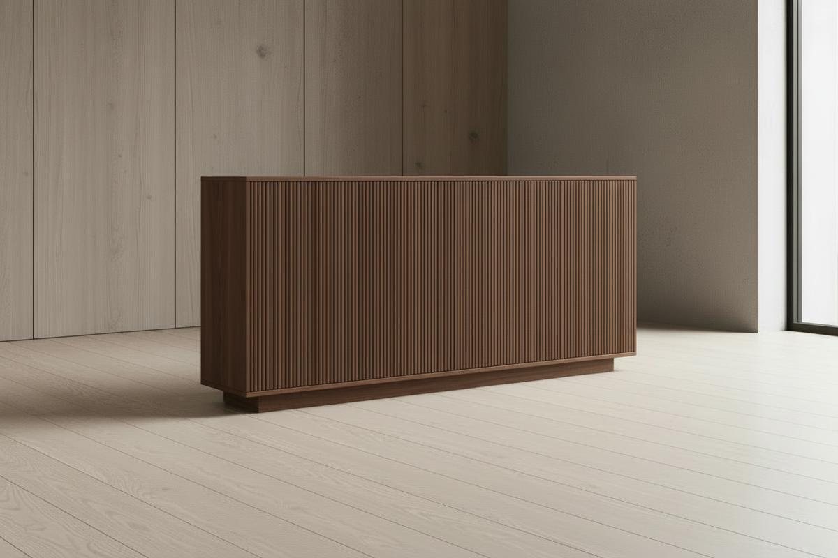 Walnut veneer four-door sideboard hero