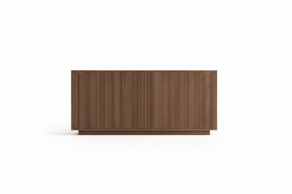 Walnut veneer sideboard on white background
