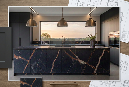 Magellano Waterfall Rock Bespoke Kitchen | TRENZY Spaces