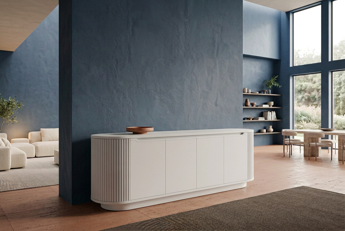White Gola sideboard blue view
