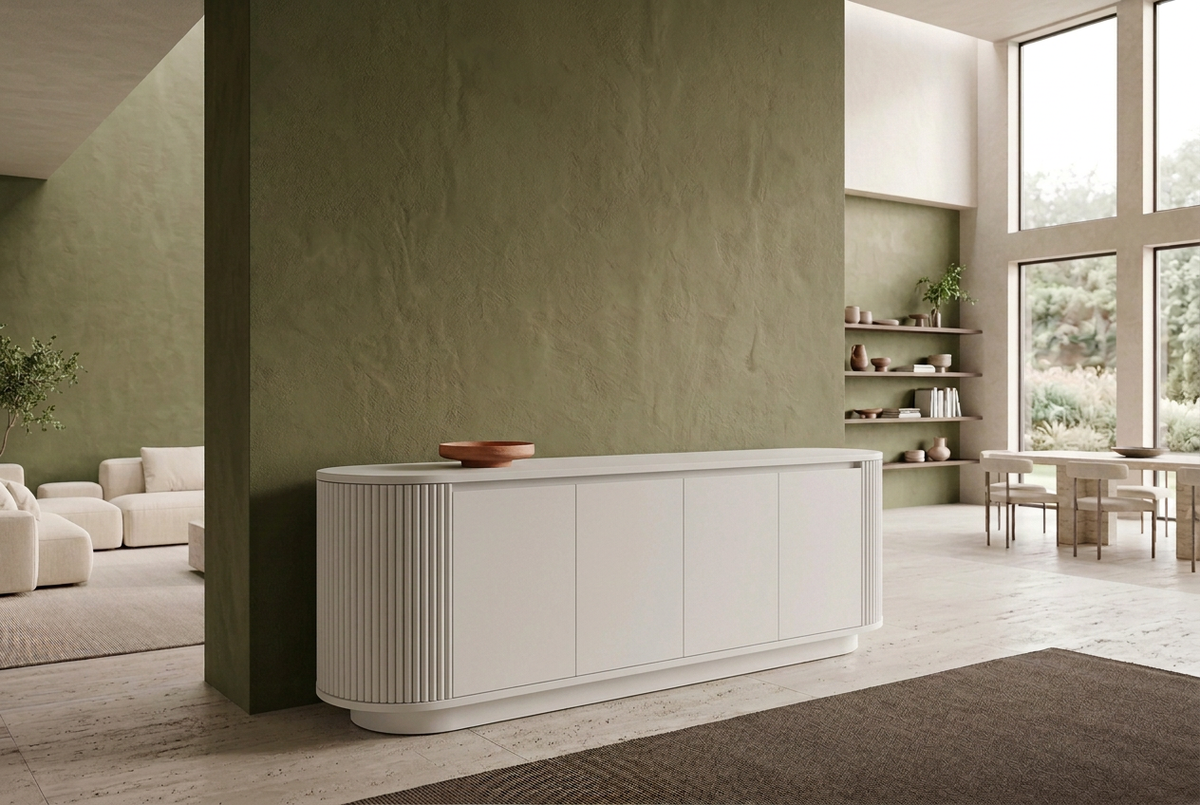 White Gola sideboard green view