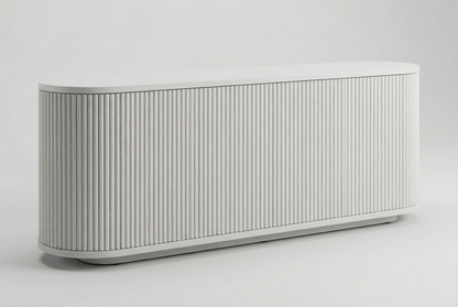 White rounded fluted sideboard