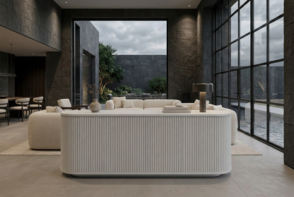 White sideboard, moody interior
