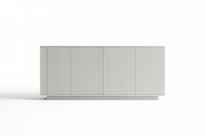 White-washed oak sideboard on white background
