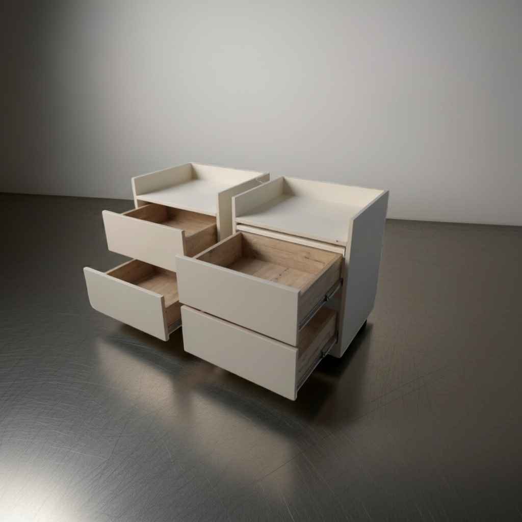 TRENZY Luxury Bedside Pedestal – 2 Drawers, MDF & Particleboard